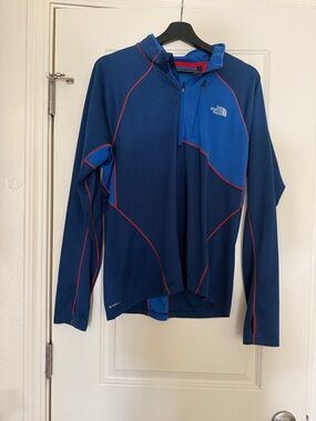 The North Face Dual-Tone Blue Half-Zip Pullover with Navy Trim